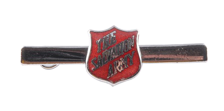 Badge Shield Bar Red Brooch